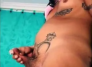 Ts angelique monroe intensely masturbates to orgasm and cumshot