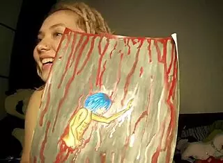 Naughty Russian girl uses dildo on ass