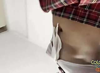 Latina Cosplay Newbie Bangs Big White Dick on Sofa