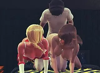 Intense fuck with nun and elf in hotel apartment