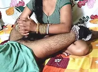 Desi bhabhi gives oiled massage to nephew and extracts cum with lund!