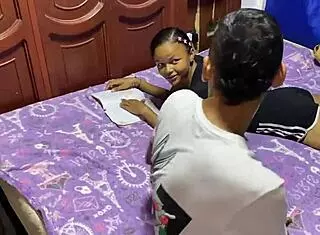 leidys tells her stepbrother she feels a surprise while fucking him