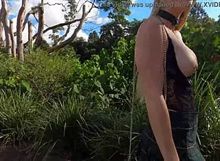 risky lingerie flashing leads to anal in public park