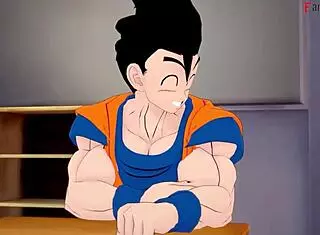 dragon ball zex android 18 and videl crave gohan