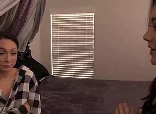 Sinn sage drills lily labeau's hairy pussy with her biggest strap-on hard.