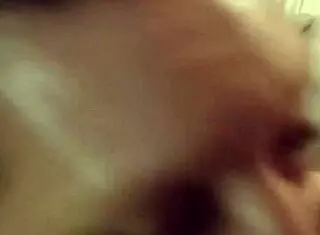 She catches the cum in her mouth during detailed blowjob