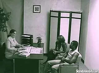 Black couple secretly fucked in a rush at the office!