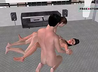 this 3d anime girl gets fucked while husband watches hot 😍