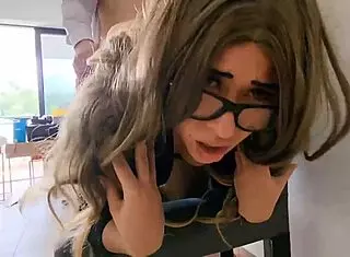 shobrina comes, i fuck her huge ass in office!