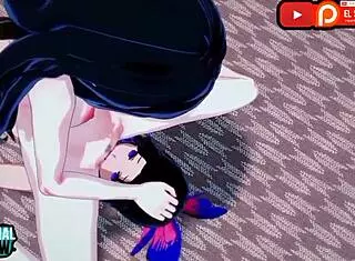Lesbian Shinobu and Nezuko hentai with kissing, POV, creampie, blowjob, assfucking, toys, anal.
