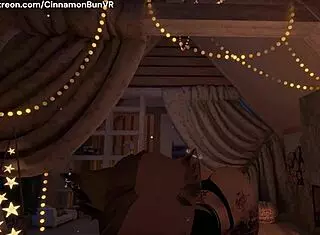 rough blowjob with a submissive girl getting deep throated in vr