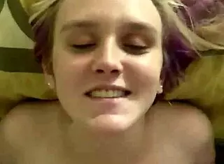 jenn gets covered in cum from big cock