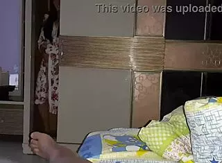 My stepsister peeps on me from closet while I jerk off and masturbates too