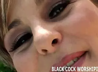 Nothin’ feels better than huge black cock stretchin’ my tight white pussy, damn!