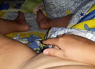 My stepsister peeps on me from closet while I jerk off and masturbates too