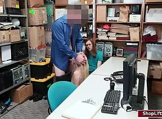 Hot shoplifter feels intense emotions during rough missionary fuck in front of boyfriend