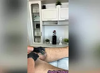 sugarnadya removes hair from this huge cock close up