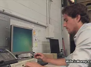 Milf boss craves hard cock in warehouse