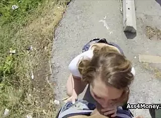 Fantastic Big Tit Teen Blows Outdoors On Sunny Day