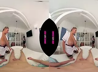 Chubby bbw brunette riding cock in bisexual ffm threesome reality