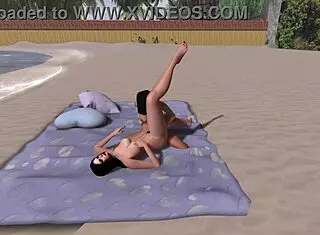 Beach blanket bliss with sexy kisses
