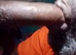 The guy receives an intense blow job from his partner