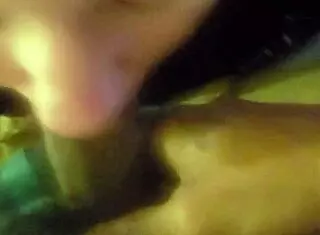 I sucked that big black cock deepthroat style.