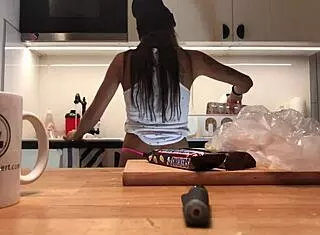 i watch young wife do dishes in tight leggings voyeur style