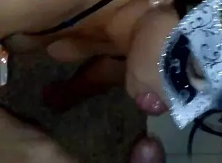 Masked Wife Teases with Toys in Bedroom