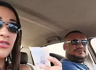 Latina Milf Performs Deepthroat Blowjob on Monster Cock by the Road.