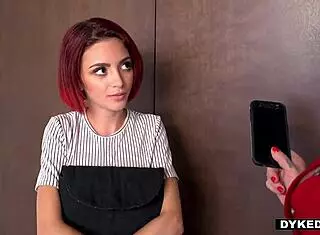 Curious teen licks mature cougar with strapon