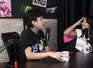 She hates casual sex but deposits her pussy first with DJ Rafa and Mateus in sheer red.