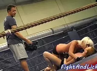Redhead euro dyke seduces her wrestling opponent in fierce fight