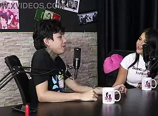 She hates casual sex but deposits her pussy first with DJ Rafa and Mateus in sheer red.