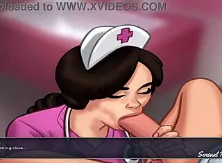 In Summertime Saga, the horny nurse gives the best blowjob ever.
