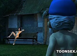 3D BRUNETTE BABE GETS HER TITS and PUSSY FUCKED HARD by DWARF in HENTAI SCENE!