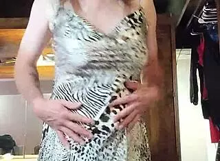 Brunette Ladyboy Gets Naughty Modeling Dresses in Solo Session Pt 6