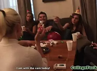 Young Teens Strip and Flash at University Party