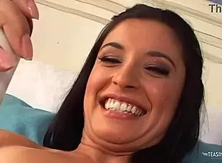 Bushy Brunette Babe Undresses, Rips Clothes, Masturbates With Lollipop, Then Uses Sex Toy For Cum