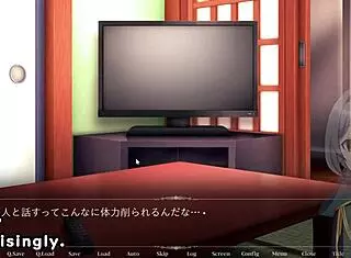 Playing hentai game with subtitles 😊