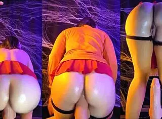 i'm velma bouncing my huge ass on a monster cock for halloween fun