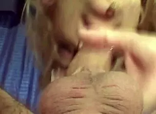 Blonde babe loses it after cum in mouth