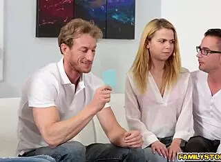 Step Bro Lets Alina West Ride His Massive Cock