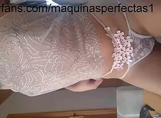 Stunning Colombian tries on lingerie and dances seductively
