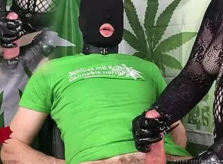 Goth MILF Handjob in Latex Gloves Rocks!