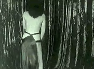 vintage showgirls tease with slow undressing in retro strip show