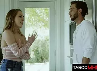 does horny stepbrother seduce stepsister in kitchen before deflowering in bed?