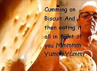 I wank off onto a biscuit while staring at bengeeman, cumming hard in this homemade video