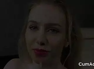 Hot hottie receives facial cumshot and swallows all the cum