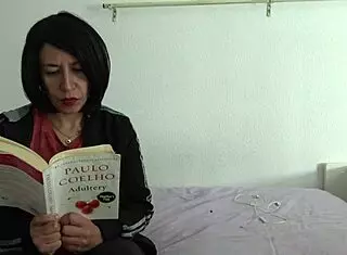 French Stepmom Makes Him Cum While Reading!